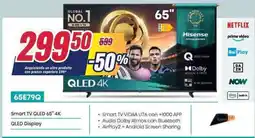 Trony Hisense Smart TV QLED 65" 4K QLED Display offerta