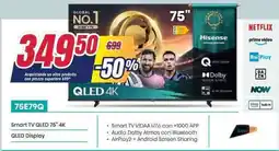 Trony Hisense Smart TV QLED 75" 4K QLED Display offerta