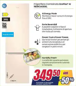 Trony SAMSUNG Frigorifero Combinato EcoFlex Al RB38C603DEL offerta