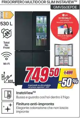 Trony LG Frigorifero multidoor slim instaview GMV860EPDE offerta