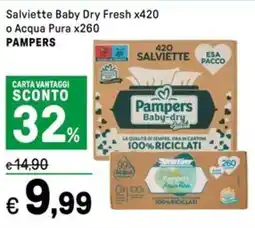 Iper La Grande Salviette Baby Dry Fresh PAMPERS offerta