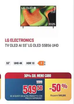Trony ELECTRONICS TV OLED AI 55" LG OLED 55B56 UHD offerta