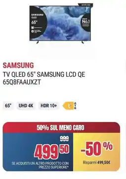 Trony TV QLED 65" SAMSUNG LCD QE 65Q8FAAUXZT offerta
