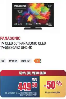 Trony TV OLED 55" PANASONIC OLED TV-55Z80AEZ UHD 4K offerta