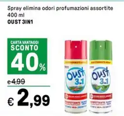 Iper La Grande Spray elimina odori profumazioni assortite OUST 3IN1 offerta