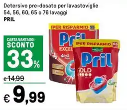 Iper La Grande Detersivo pre-dosato per lavastoviglie PRIL offerta
