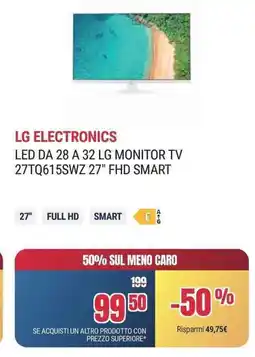 Trony ELECTRONICS LED DA 28 A 32 LG MONITOR TV 27TQ615SWZ 27" FHD SMART offerta