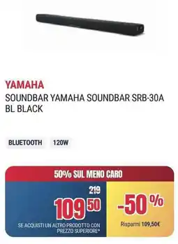 Trony YAMAHA SOUNDBAR SRB-30A BL BLACK offerta