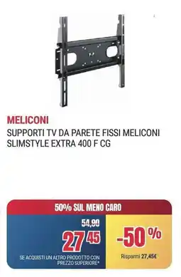 Trony SUPPORTI TV DA PARETE FISSI MELICONI SLIMSTYLE EXTRA 400F CG offerta