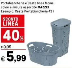 Iper La Grande Portabiancheria e Ceste linea Moma, colori e misure assortite MAZZEI offerta