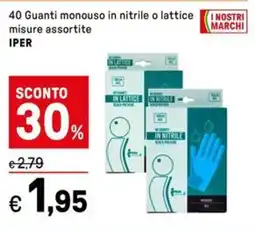Iper La Grande monouso in nitrile o lattice misure assortite IPER offerta