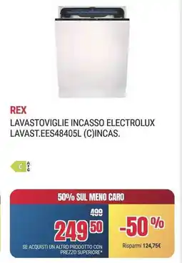 Trony REX LAVASTOVIGLIE INCASSO ELECTROLUX LAVAST.EES48405L (C)INCAS. offerta