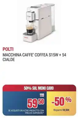 Trony Polti macchina caffe' coffea S15w +54 cialde offerta