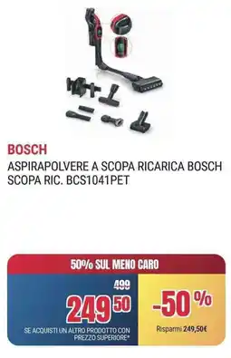 Trony ASPIRAPOLVERE A SCOPA RICARICA BOSCH SCOPA RIC. BCS1041PET offerta