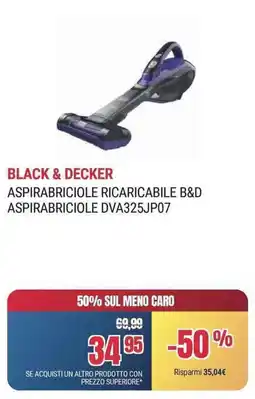 Trony BLACK & DECKER ASPIRABRICIOLE RICARICABILE B&D ASPIRABRICIOLE DVA325JP07 offerta
