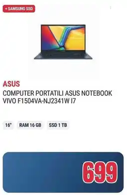 Trony ASUS COMPUTER PORTATILI ASUS NOTEBOOK VIVO F1504VA-NJ2341W 17 offerta