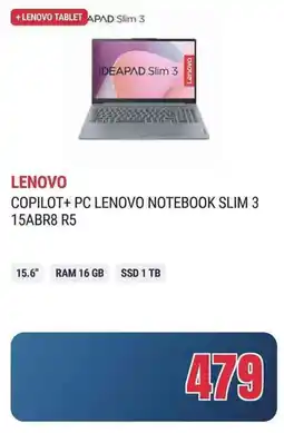 Trony COPILOT+ PC LENOVO NOTEBOOK SLIM 3 15ABR8 R5 offerta