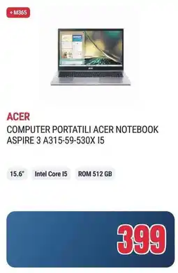 Trony COMPUTER PORTATILI ACER NOTEBOOK ASPIRE 3 A315-59-530X 15 offerta