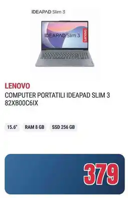 Trony LENOVO COMPUTER PORTATILI IDEAPAD SLIM 3 82XB00C6IX offerta