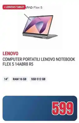 Trony COMPUTER PORTATILI LENOVO NOTEBOOK FLEX 5 14ABR8 R5 offerta