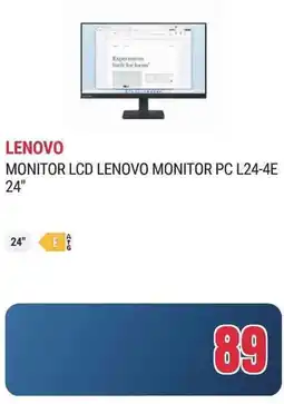 Trony MONITOR LCD LENOVO MONITOR PC L24-4E offerta