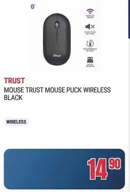 Trony MOUSE TRUST MOUSE PUCK WIRELESS BLACK offerta