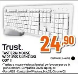 Expert Trust. TASTIERA+MOUSE WIRELESS SILENZIOSI ODY II offerta