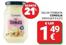Supermercati Gulliver Salsa tonnata CONSILIA offerta