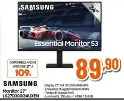 Expert SAMSUNG Monitor 27" LS27D300GAUXEN offerta