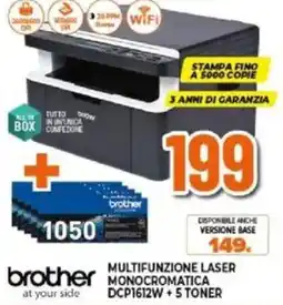 Expert brother MULTIFUNZIONE LASER MONOCROMATICA DCP1612W + 5 TONER offerta
