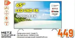 Expert METZ TV LED 65" UHD 4K Dts Audio Sound 3 HDMI e 2 USB 65MUD7000Z offerta