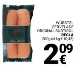 Supermercati Gulliver Würstel servelade original südtirol RECLA offerta