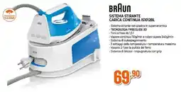 Expert BRAUN Sistema stirante carica continua IS1012BL offerta