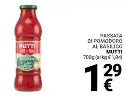 Supermercati Gulliver Passata di pomodoro al basilico MUTTI offerta