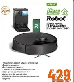 Expert Robot aspira e lavapavimenti roomba 405 combo offerta
