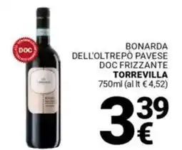 Supermercati Gulliver Bonarda dell'oltrepò pavese doc frizzante TORREVILLA offerta