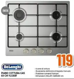 Expert DeLonghi PIANO COTTURA GAS 60 CM YLG60F offerta