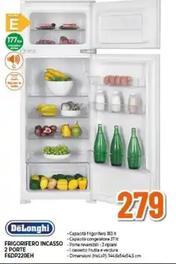 Expert DeLonghi FRIGORIFERO INCASSO 2 PORTE F6DP220EH offerta