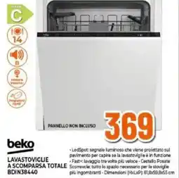 Expert beko LAVASTOVIGLIE A SCOMPARSA TOTALE BDIN38440 offerta
