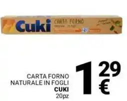 Supermercati Gulliver Carta forno naturale in fogli CUKI offerta