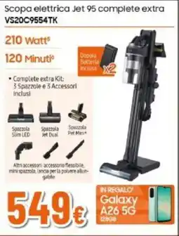 Expert Samsung Scopa elettrica Jet 95 complete extra VS20C9554TK offerta