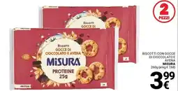 Supermercati Gulliver Biscotti con gocce di cioccolato e avena MISURA offerta
