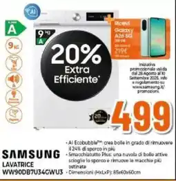 Expert SAMSUNG Lavatrice WW90DB7U34CWU3 offerta