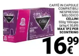 Supermercati Gulliver Caffè in capsule compatibili nespresso melodico CELLINI offerta