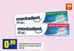 Risparmio Casa MENTADENT dentifricio famiglia fresh-white offerta