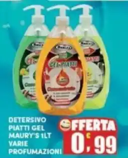 Maury's Detersivo piatti gel maury's varie profumazioni offerta