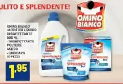Risparmio Casa OMINO BIANCO Additivo liquido disinfettante disinfettante polvere idrocaps offerta