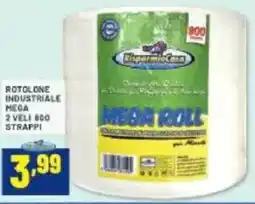 Risparmio Casa Rotolone industriale mega 2 veli 800 strappi offerta
