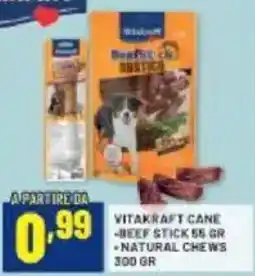 Risparmio Casa Vitakraft cane -beef stick 55 gr natural chew's offerta