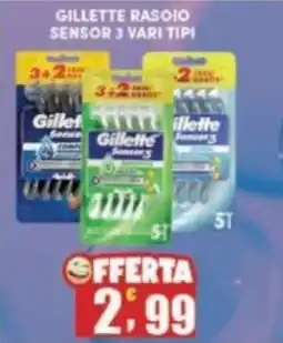 Maury's Gillette rasoio sensor 3 vari tipi offerta